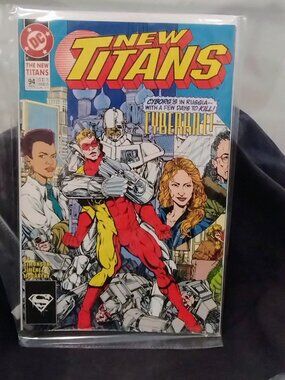 DC New Titans #94 (1993) Death of Superman Tribute Logo Cyborg Phil Jimenez Art